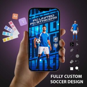 Völlig personalisiertes Matchday Design für Social Media mit Namen, Logo und Hintergrund