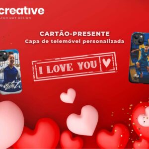 Melhor presente de futebol: Cartão-presente para uma capa de telemóvel personalizada com foto e nome
