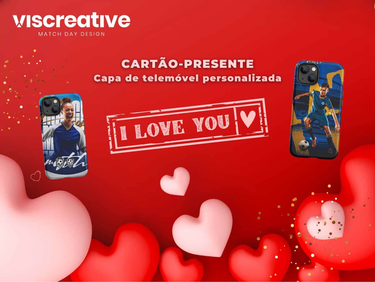 Melhor presente de futebol: Cartão-presente para uma capa de telemóvel personalizada com foto e nome